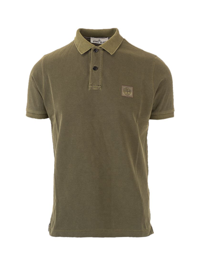 Stone Island Men's Green Other Materials Polo Shirt