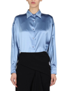 Tom Ford Stretch-silk Pointed-collar Shirt In Light Blue