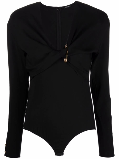 Versace Women's Black Viscose Bodysuit