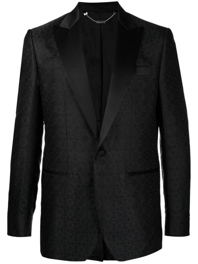 Billionaire Single-breasted Jacquard Blazer In Black