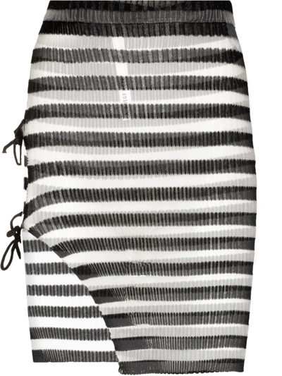 A. Roege Hove Black And White Ivy Striped Skirt