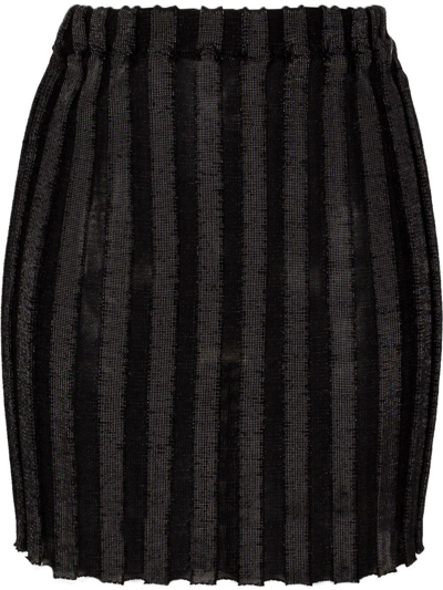 A. Roege Hove Black Patricia Ribbed Mini Skirt
