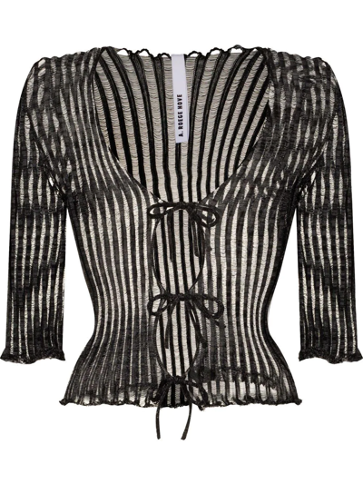 A. Roege Hove Black Patricia Ribbed Cardigan