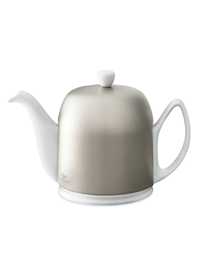 Degrenne Paris Salam Porcelain & Stainless Steel Teapot In Silver
