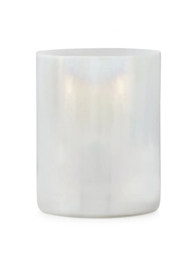 Labrazel Biella Opalescent Glass Wastebasket In White Pearl