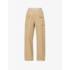 ESSENTIALS ESSENTIALS CARGO RELAXED-FIT HIGH-RISE COTTON-BLEND TROUSERS