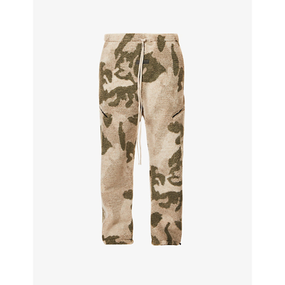 Essentials Khaki Polyester Lounge Pants In Camo