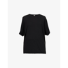 Totême Oversized Scoop-neck Silk-knit T-shirt In Black