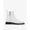Off-white Suede Sponge Ankle Boots In Beige