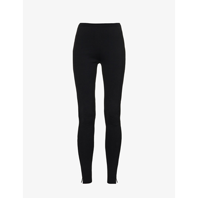 Totême High-rise Ribbed-trim Stretch-knit Leggings In Black