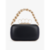 ALEXANDER MCQUEEN FOUR-RING LEATHER CLUTCH BAG