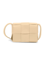 Bottega Veneta Candy Cassette Leather Card Holder-on-strap In Porridge