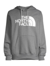 The North Face Half Dome Logo Hoodie Sweatshirt In Medium Grey Heather White