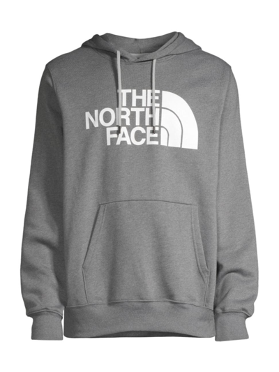 The North Face Half Dome Logo Hoodie Sweatshirt In Medium Grey Heather White