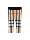 BURBERRY BABY GIRL'S MINI GINA CHECK PRINT LEGGINGS