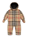 BURBERRY BABY'S CHECK PUFFER BODYSUIT & MITTS