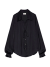 Zadig & Voltaire Tilan Satin Long-sleeve Blouse In Noir