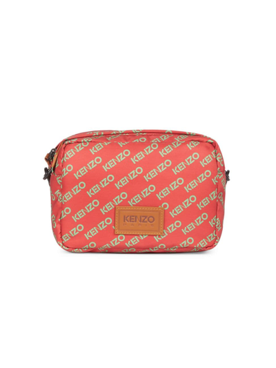 Kenzo Logo Print Crossbody Bag In Medium Red