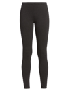 Majestic Soft Touch Flat-edge Leggings In Black