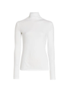 Vince Essential Long Sleeve Turtleneck In Optic White