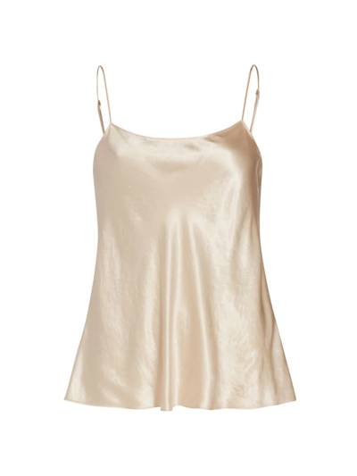 Vince Satin Pullover Tank In Champagne