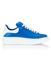 Alexander Mcqueen Oversized Leather Platform Sneakers In Blue Suede