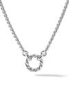 David Yurman Cable Amulet Vehicle Box Chain Necklace In Silver
