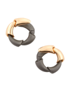 Vhernier Women's Calla Titanium & 18k Rose Gold Hoop Earrings
