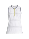 L'etoile Sport Women's Golf & Tennis Zip-front Tank Top In White Lace