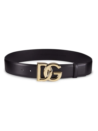 DOLCE & GABBANA WOMEN'S DG LOGO LEATHER BELT