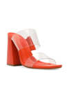 Schutz Victorie Dual-band Slide Sandals In Bright Tangerine