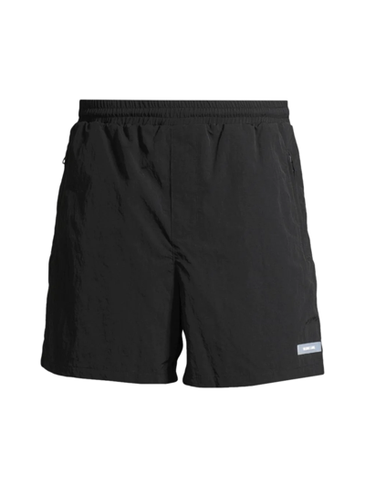 Helmut Lang Logo-patch Slip-on Swim Shorts In Black