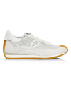 Loewe Mens White Flow Runner Anagram-motif Suede And Nylon Low-top Trainers Eur 41 / 7 Uk In Silver White