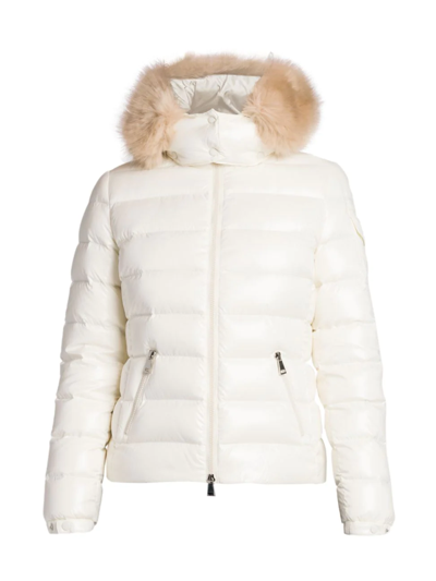 Moncler Badyf Down Faux Fur-trim Jacket In White