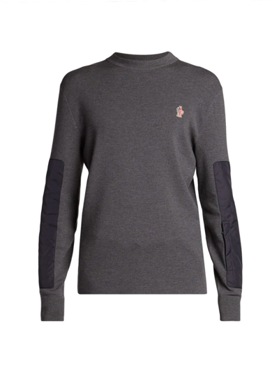 Moncler T-neck Long-sleeved T-shirt In Grey