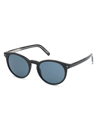 Zegna Round 54mm Sunglasses In Black