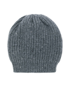 Brunello Cucinelli Ribbed Knit Beanie In Grey