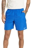 Nike Men's Stride Dri-fit 7" Unlined Running Shorts In Game Royal/ Obsidian/ Silver