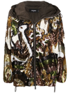Dsquared2 Sequinned Zip-up Jacket In Brown
