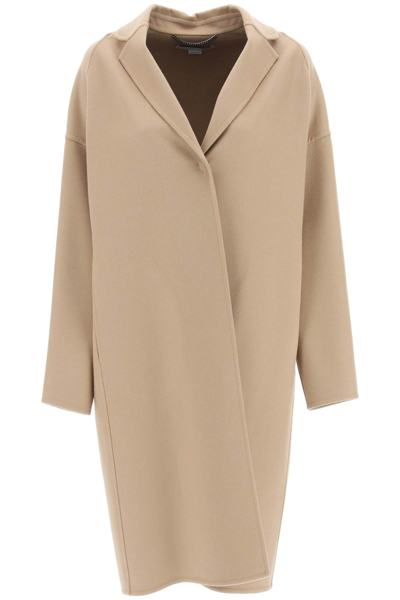 Stella Mccartney Camel Wool Single-breasted Coat In Brown