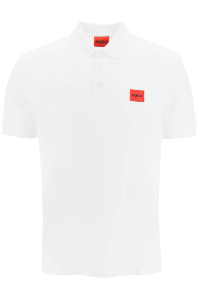 Hugo Polo Shirt With Logo Patch In White