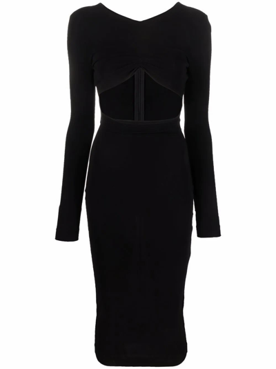 Dsquared2 Black Cut-out Detail Midi Dress