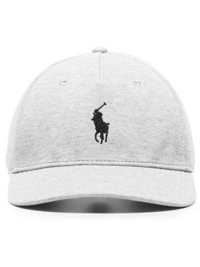 Polo Ralph Lauren Logo-embroidered Cotton-blend Jersey Baseball Cap In Grey