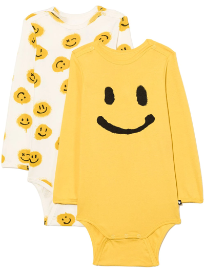Molo Smiley Face-print Babygrow Set