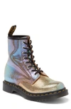 Dr. Martens 1460 Sand Rainbow Ray Multi Leather 8-eye High Heel Boots In Sand