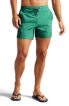 Ted Baker Colne Plain Textured Swim Shorts In Bright Green