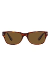 Persol Polarized Rectangular Sunglasses In Pol Brown