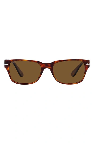 Persol Polarized Rectangular Sunglasses In Pol Brown