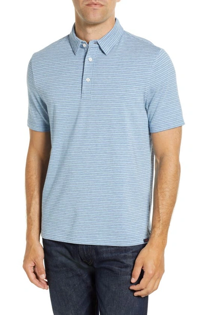 Faherty Movement Stretch Stripe Regular Fit Polo Shirt In Night Shore Stripe