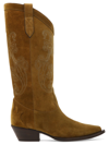 Etro Suede Boots With Paisley Embroidery In Beige